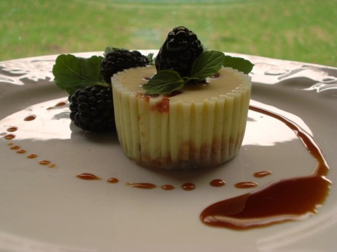 Mini BerryMint cheesecake plated, image 1